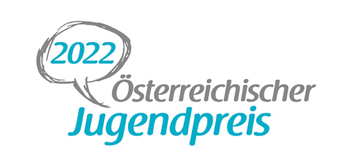Logo Österr. Jugendpreis 2022 mit Sprechblase